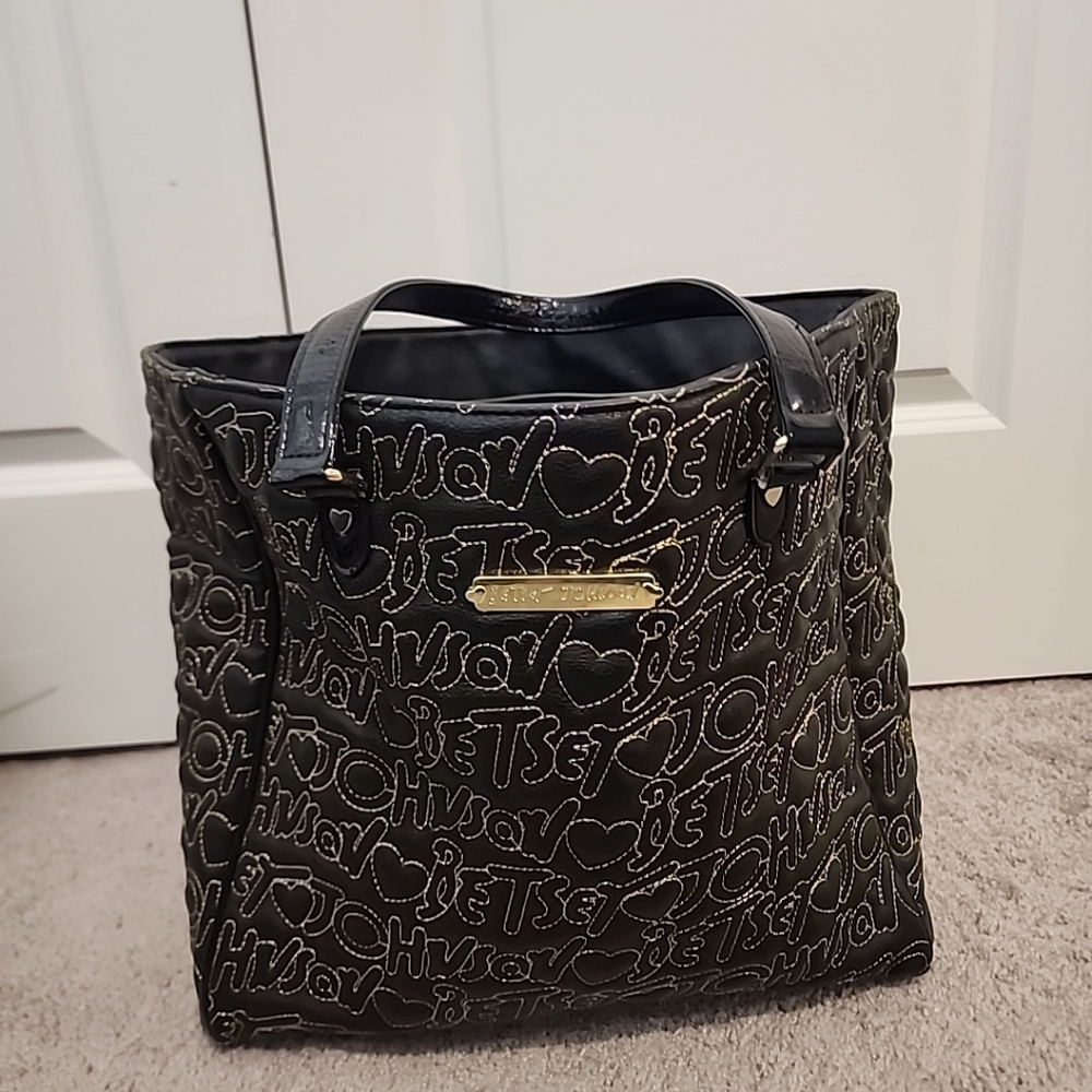 Betsey johnson large black handbag